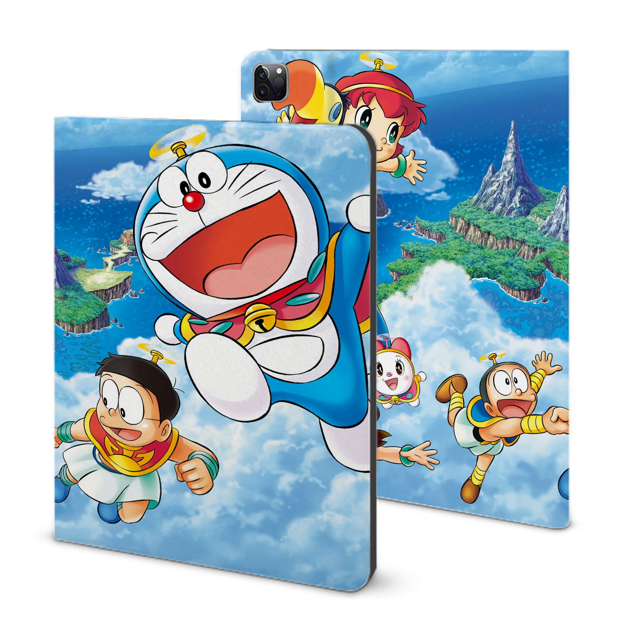 （画像用） ドラえもん Doraemon IPad ケース ブック型 PUレザー TPU 耐衝撃 軽量 薄型 ペン収納なし 全面保護 IPad 各モデル対応